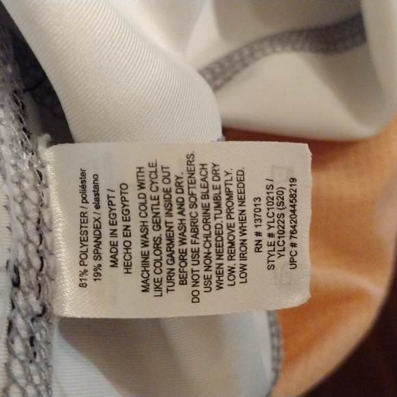 Marika Sport Swirled Paint Printed Capri Leggings, Size S, Black, Gray and White - Picture 5 of 5